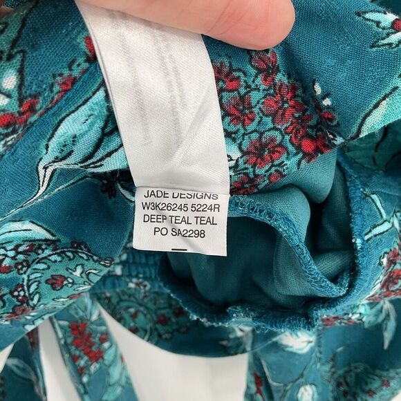 Band Of The Free Sybille V-Neck Crossover Wrap Crop Top Dark Teal Women Medium - Picture 6 of 9